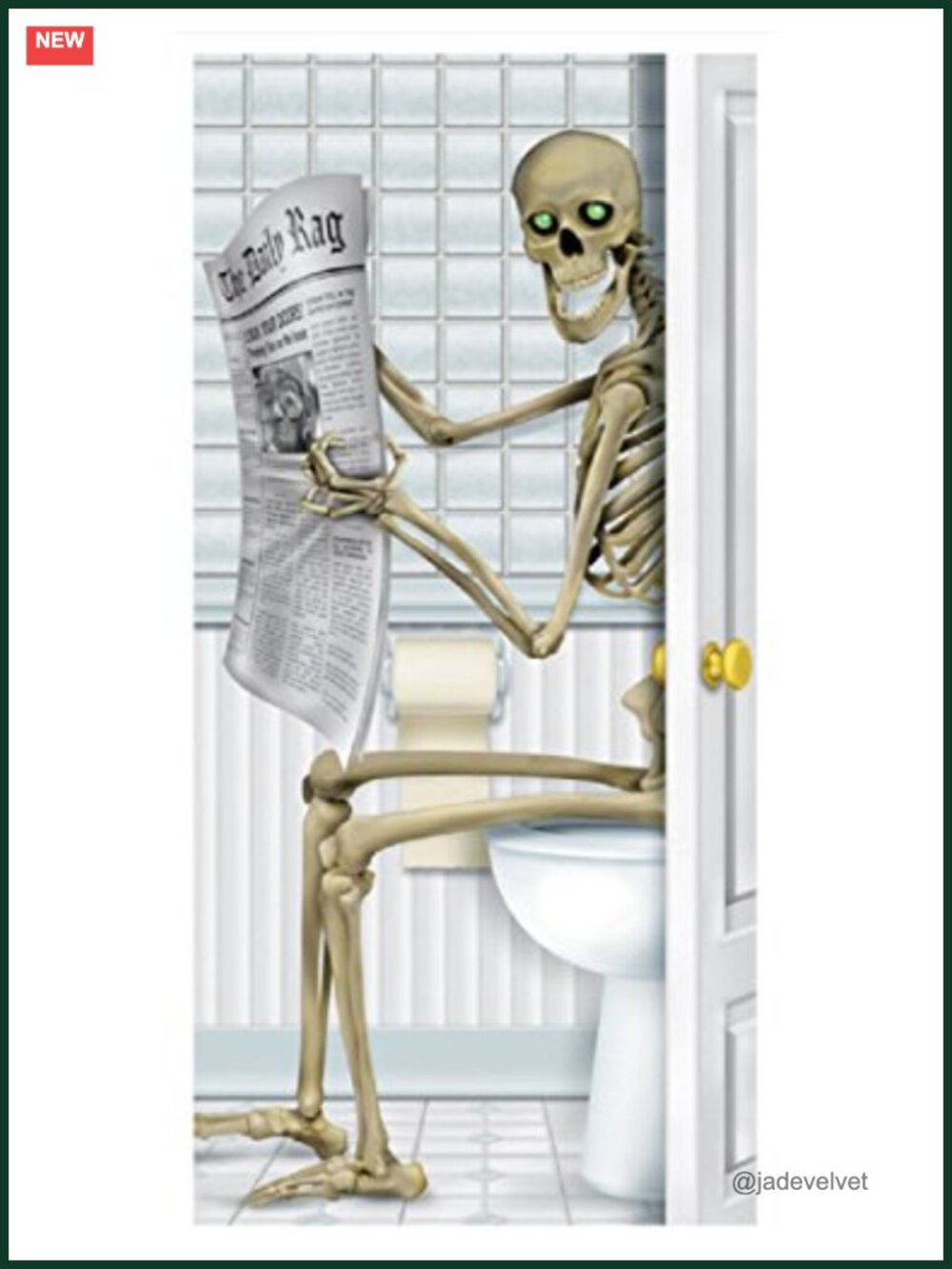Skeleton Restroom Door Cover 5 Ft Halloween Party Decoration Plastic